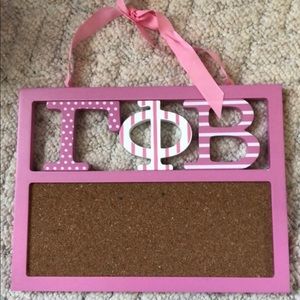 Gamma Phi Beta hanging cork board